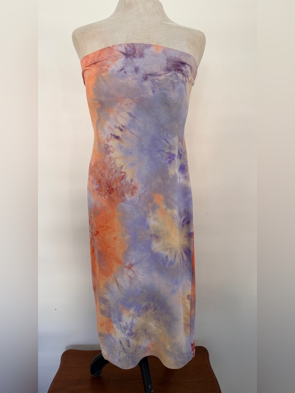 Popular 21  Tie-Dye Strapless Tube Midi Dress - Size L